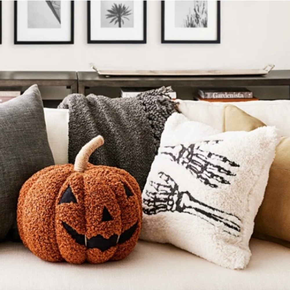 Pottery Barn Jack O Lantern Pumpkin Pillow
